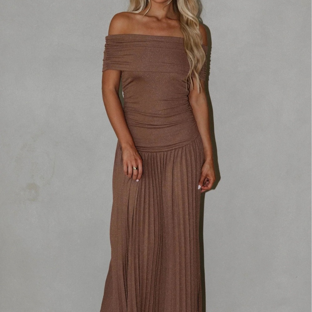 These Three Elina Drop Dress- Brown - Picture 2 of 4